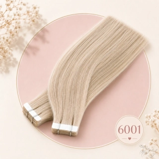 Vlasové PU pásky tape in na prodlužování vlasů 30cm 6001 - popelavá platina