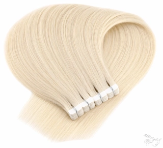 Vlasové PU pásky MINI tape in na prodlužování vlasů 60cm 6001 - popelavá platina