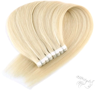 Vlasové PU pásky MINI tape in na prodlužování vlasů 30cm 60 - platina